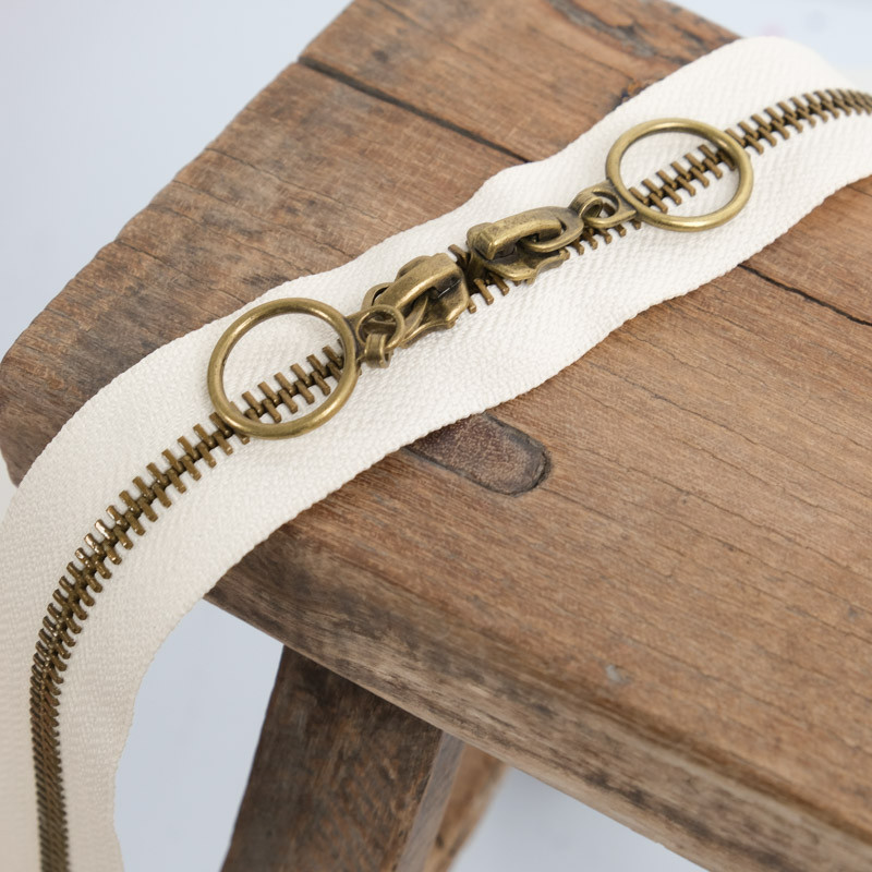 40cm Double Slider Circle Clasp, Ecru Brass - Maison Klem